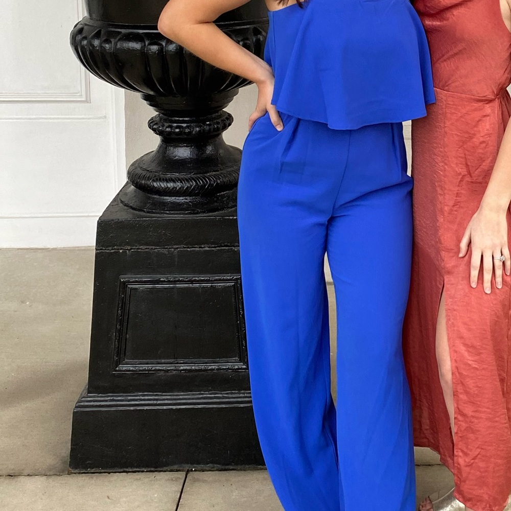 Strapless Blue Jumpsuit from Dillards